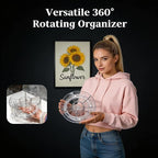 360° Rotating Acrylic Makeup Organizer, Clear Makeup Brush Holder & Pen Holder, Multi-Compartment Rotating Organizer for Cosm