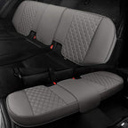 Black Panther Luxury PU Leather Rear Car Seat Cover, Compatible with Most Vehicles, Adjustable Length 49-55'', Diamond Patter