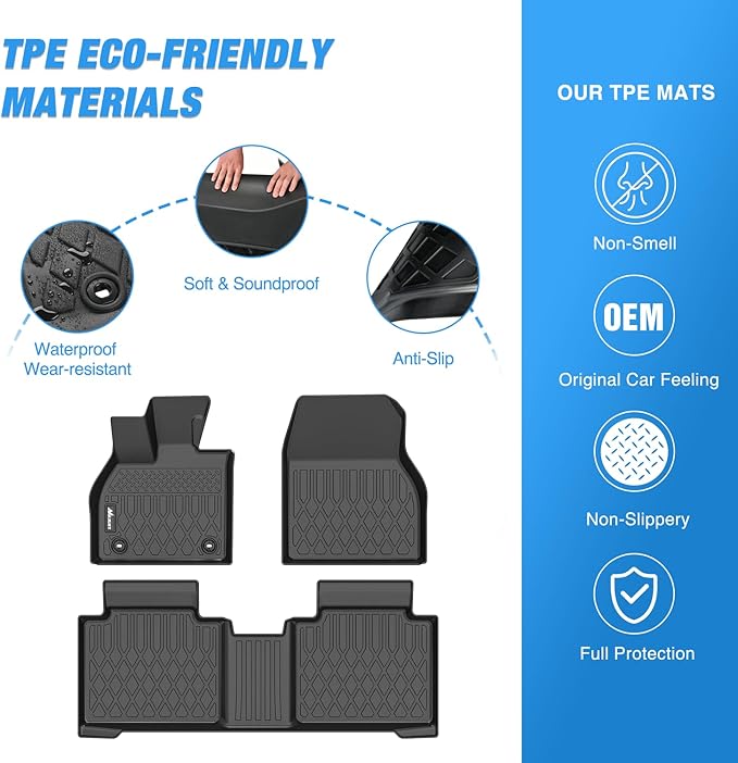 Nilight TPE Floor Mats for Subaru Solterra Toyota BZ4X 2023 2024 2025 2026, All Weather Custom Fit Heavy Duty Floor Liners