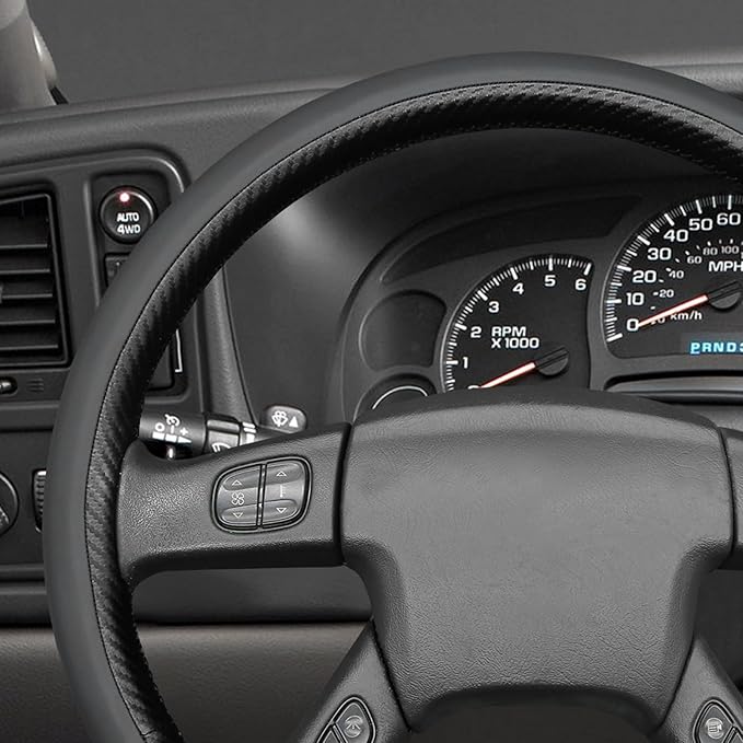 MEWANT Steering Wheel Cover for Chevy Silverado 1500/2500 / 3500 2003-2006 / Silverado 1500 2500HD 3500 Classic/Trailblazer Hand-Stitched Microfiber Leather Steering Wheel Wrap