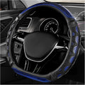 D-Shaped Steering Wheel Cover, Leather Car Wheel Protector with 3D Honeycomb Anti-Slip Design, Universal Breathable Comfy Cov