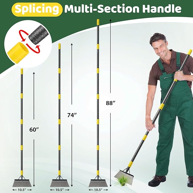 Garden Flat Shovel,74" Floor Weeding Scraper for Driveway Sidewalks, Floor Ice Snow Removal Tool for Outdoor Garden, Multifunctional Graden Shovel for Lawn Edging Weeding Chopping