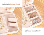 LANDICI Small Jewelry Box for Women Girls, PU Leather Travel Jewelry Case, Portable Jewelry Organizer Storage Holder Display 