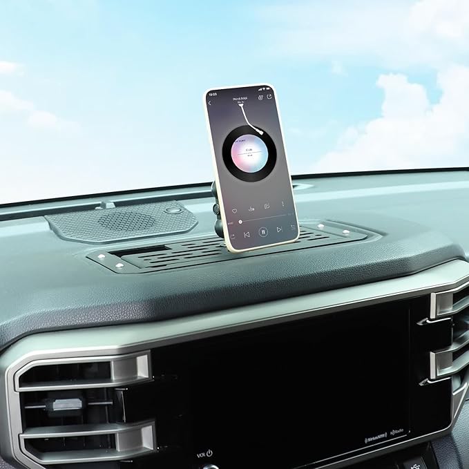 Aunginsy Center Console Dash Storage Organizer Tray with Magnetic Phone Holder Compatible with Toyota Tundra/Sequoia 2022-2026, Dashboard Multi-Functional Mobile Phone Mount Storage Box Accessories