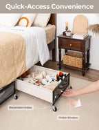 StorageWorks Large Under Bed Storage Containers, Under Bed Storage with Wheels
