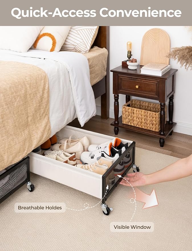 StorageWorks Large Under Bed Storage Containers, Under Bed Storage with Wheels