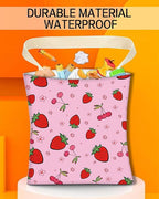 Car Trash Can, Durable Hanging Car Trash Garbage Bag, Cute Automotive Garbage Cans Organizer, Cute Pink Cherry Strawberry