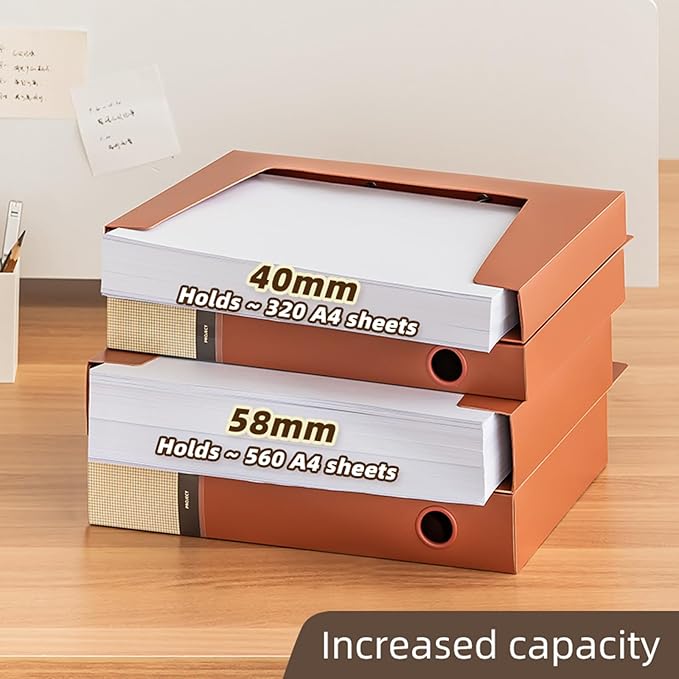 A4 Storage File Boxes Plastic Archives Cases with Lid, File Folder Organizer Document Filing Box for office,home,school (1, 4