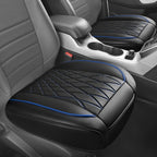 CAR PASS 2 Pack Leather Front Car Seat Covers, Bottom Seat Covers Full Wrapped with Storage Pocket, Anti-Slip PU Seat Protect