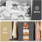 Lifewit 6 Pack Clothes Storage Bag, Foldable Storage Bin Closet Organizer with Reinforced Handle, Sturdy Fabric Blanket Stora