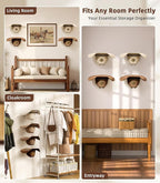 4 Pack Cowboy Hat Rack for Wall, Metal Cowboy Hat Holder Wall Mounted, Hat Hanger for Wide Brim, Fedora, Baseball Caps, Rusti