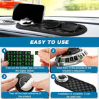 Multifunction Car Anti-Slip Mat, Car Dashboard Mobile Phone Holder, Anti Slip Mat Phone Holder and Temporary Parking Number P