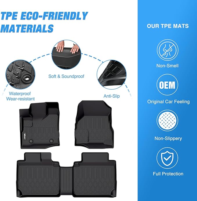 Nilight TPE Floor Mats for Chevy Equinox GMC Terrain 2010 2011 2012 2013 2014 2015 2016 2017,All Weather Custom Fit Heavy Duty Floor Liners