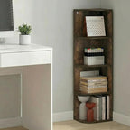 Furinno PASIR Book Shelf, 4-Tier Corner Bookshelf with Open Shelf, Standing Bookcase, 9.3 x 12 x 41.4, for Organization and S