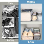 14 Pcs 6 Different Sizes Upgraded Wardrobe Clothes Organizer Jeans Organizer for Closet Foldable Pants Storage with Compartme