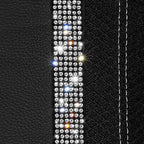 CAR PASS Memory Foam Mesh Bling Diamond Car Seat Cover 2 Front Seat Breathable Soft Sponge Universal Shining Glitter Sparkly Crystal Fit Armrest Automotive Truck SUV Cute Women Girl, Silver Rhinestone