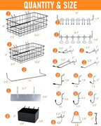 INCLY 238PCS Pegboard Accessories Organizer Kit, Peg Board Hooks Assortment with Peg Bins, Baskets, Paper Towel Holder for 1/