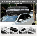 Rooftop Cargo Carrier, 21 Cubic Feet Soft-Shell Waterproof Car Roof Luggage Bag for All Vehicles SUV with/Without Rails, Includes 10 Reinforced Straps + 6 Door Hooks,Storage Bag,Anti-Slip Mat