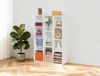 Whitmor 11 Cube Storage Organizer, 4 Tier Stackable Bookcase, Open Storage Display Bookshelf, Storage Cabinet for Living Room