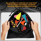 Window Tint Kit Vinyl Wrap Tool Kit Professional Film Car Wrapping Tools Includes Magnet Holders, Felt Squeegees, Plastic Scrapers, Cutting Knives, and Storage Bag