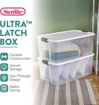 Sterilite 8-Pack Ultra Latching Box, Storage Bins with Lids, Clear Plastic, 116 Quart - Heavy-Duty Organizing Containers for 