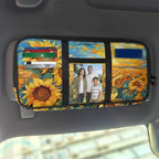 Sunflower Sun Visor Organizer Car Sunvisor Organizers Multi-pocket Visor Organizer Storage Pouch for Cars, Suvs & Trucks with Zippers Vehicle Accessories for Document, Card, Pen