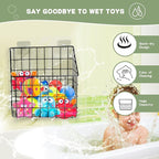 2 Pack Bath Toy Storage Organizer Basket, Large Metal Bathtub Toy Holder, Wall Mounted Hanging Shower Basket, Bath Toy Organi