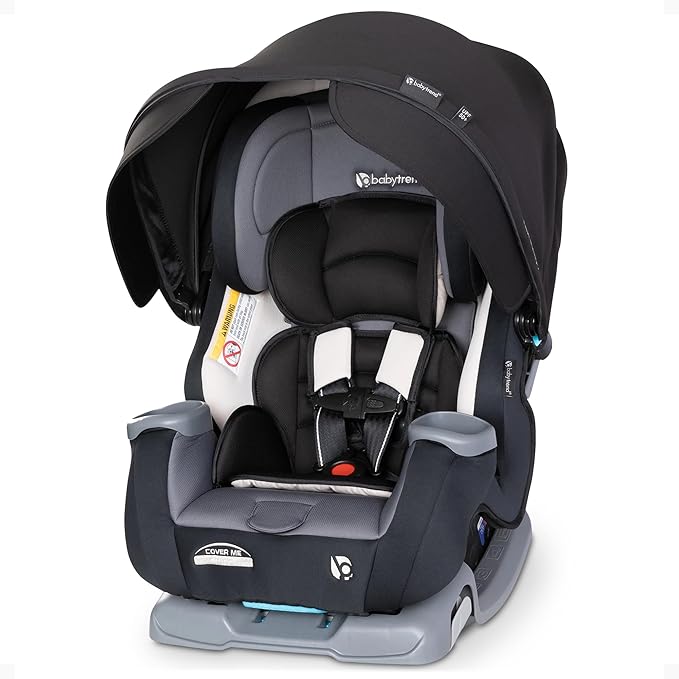 Baby Trend Cover Me 4-in-1 Infant Toddler Convertible Car Seat with Adjustable/Removable Canopy for Sun Protection & 2 Cup Ho