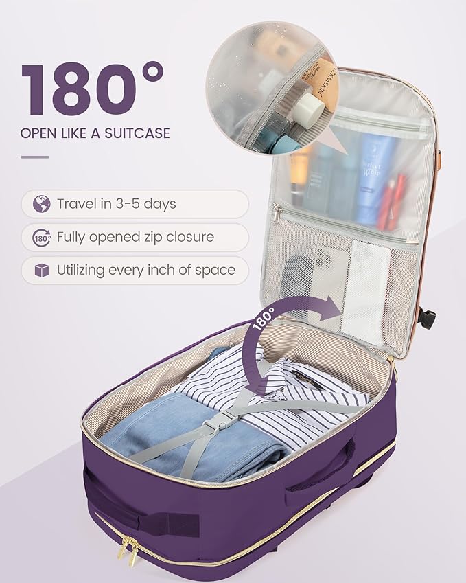 LOVEVOOK Travel Backpack for Women & Men 50L,Airline Approved Carry On Backpack Travel Essentials,TSA Carry on Luggage,Waterp