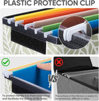 BALEINE File Organizer Box with Lid, Collapsible File Folder Organizer with Plastic Slide, Hanging File Folder Box for Office