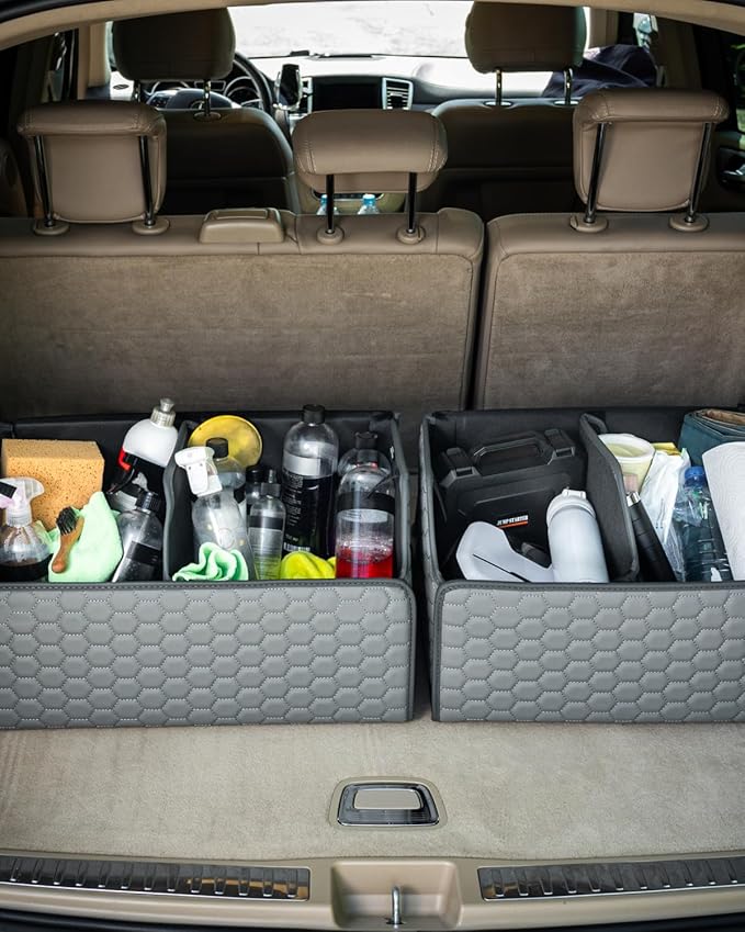 Owleys Foldable Trunk Organizer For Car - Trunk Organizers Car Storage - Collapsible Auto Trunk Organizer With Lid - Small