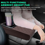 Car Center Console Armrest Pillow, Memory Foam Auto Armrest Box Cover with Cup Holder & Phone Holder, Waterproof Leather Arm Rest Protector Cushion, Interior Car Accessories (Diamond, Coffee)