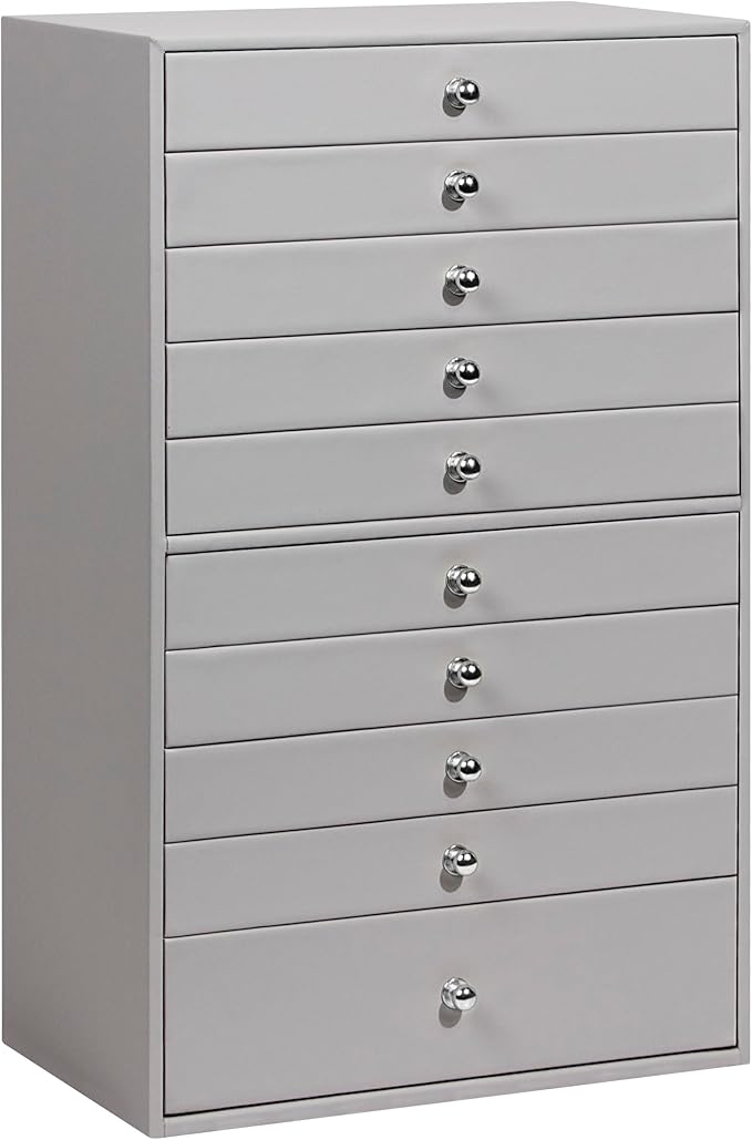 GUKA Large Jewelry Box, Jewelry Case with 10 Drawers for Big and Small Jewelry, Jewelry Storage Organizer for Watch Earrings 