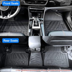 KUST Floor Mats for 2019-2020 Hyundai Santa Fe (5 Passenger Models), for Santa Fe All Weather Floor Mats, TPE Floor Liners, Front Rear 2 Row High Edges, Non-Slip