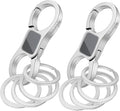 Key Chain Quick Release Spring 2 Pack with 4 Key Rings Heavy Duty Keychain Organizer for Men and Women