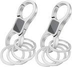 Key Chain Quick Release Spring 2 Pack with 4 Key Rings Heavy Duty Keychain Organizer for Men and Women
