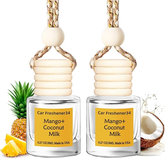 Hanging Car Air Freshener, Long Lasting Essential Oil Diffuser, Non-Toxic New Car Scent, Cute Car Fresheners for Women, 2 Pac