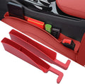 Car Seat Gap Filler Organizer, 2 Pack No-Drop Seat Side Gap Filler Plug Strip with Storage & Belt Slot, Universal Fit Auto Catcher Fill The Gap Between Seat & Console for Car, SUV, Truck, Red