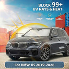 for BMW X5 2019-2024 2025 2026 Windshield Sun Shade - Front Window Shade Custom Fit X5 M Sport xLine SUV Accessories Sun Visor Foldable Shade Blocks UV Rays Car Accessories