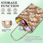 Car Trash Can, Cute Car Trash Bag, Hanging Car Organizer and Storage Bag, Trash Bin for Car Accessories, Vehicle, Travelling, Camping Cute Colorful Cats
