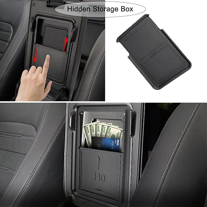 3PCS Center Console Organizer for 2023 2024 2025 2026 Honda CR-V & CR-V Hybrid Accessories, Custom Fit Armrest Tray, Console Tray and Hidden Storage Box, ABS Material
