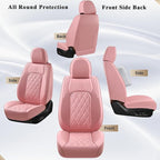 Coverado Front Seat Covers, Luxury Faux Leather Seat Covers for Cars, Pink Car Seat Covers, Car Seat Protector Waterproof, Au