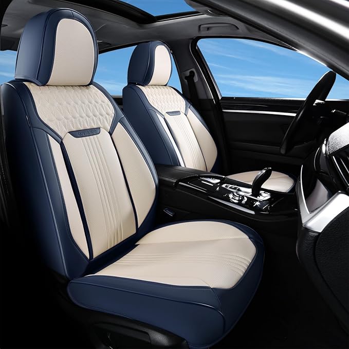 Coverado Front Seat Covers, Car Seat Covers Front Seats, Leather Seat Cover for Cars, Waterproof Seat Covers, Car Seat Protec