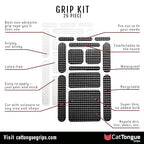 CATTONGUE GRIPS Non-Abrasive Grip Tape Strips - Heavy-Duty, Pre-Cut Anti-Slip Tape for Phones, Tablets, Crafting & More - Ind