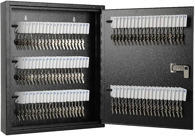 KYODOLED 100Keys Key Cabinet Organizer, Key Lock Box Wall Mount with Code, Large Keys Storage Combination Lock Box for Home, 