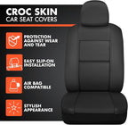 BDk Faux Leather Car Seat Cover Full Set - Front & Rear Split Bench Black Seat Covers For SUV & Truck Seat Covers, Airbag Com