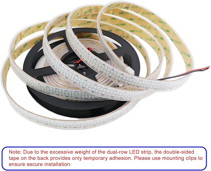12V Red LED Strip Lights 16.4ft, Double Row 2400 LEDs Outdoor Waterproof IP67, Super Bright Dimmable Flexible Tape Lights for Bedroom, DIY, Truck, RV, and Boat Lighting