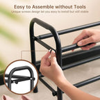 Gonfoam 2-Tier Expandable Shoe Rack,Adjustable Shoe Shelf Storage Organizer Heavy Duty Metal Free Standing Shoe Rack for Entr