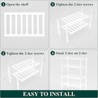 Smiry Bamboo Shoe Rack for Closet, 4 Tier Small Wooden Stackable Shoe Organizer, Free Standing Shoes Storage Shelf for Entryw