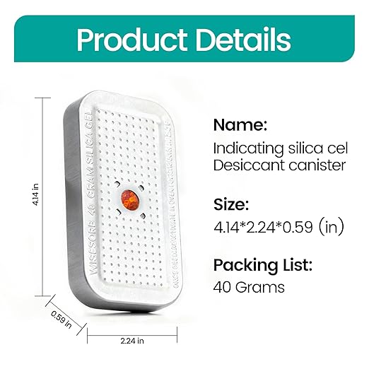 240g×2 Packs Rechargeable Silica Gel Desiccant Packs with Clean Window, Color Indicating (Orange to Green) Reusable Moisture